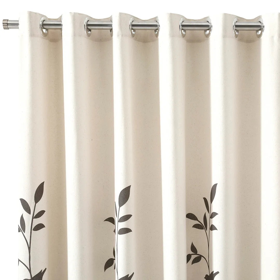 Cortina Translúcida Tais 2,00m x 1,80m - Floral Vermelha - Döhler