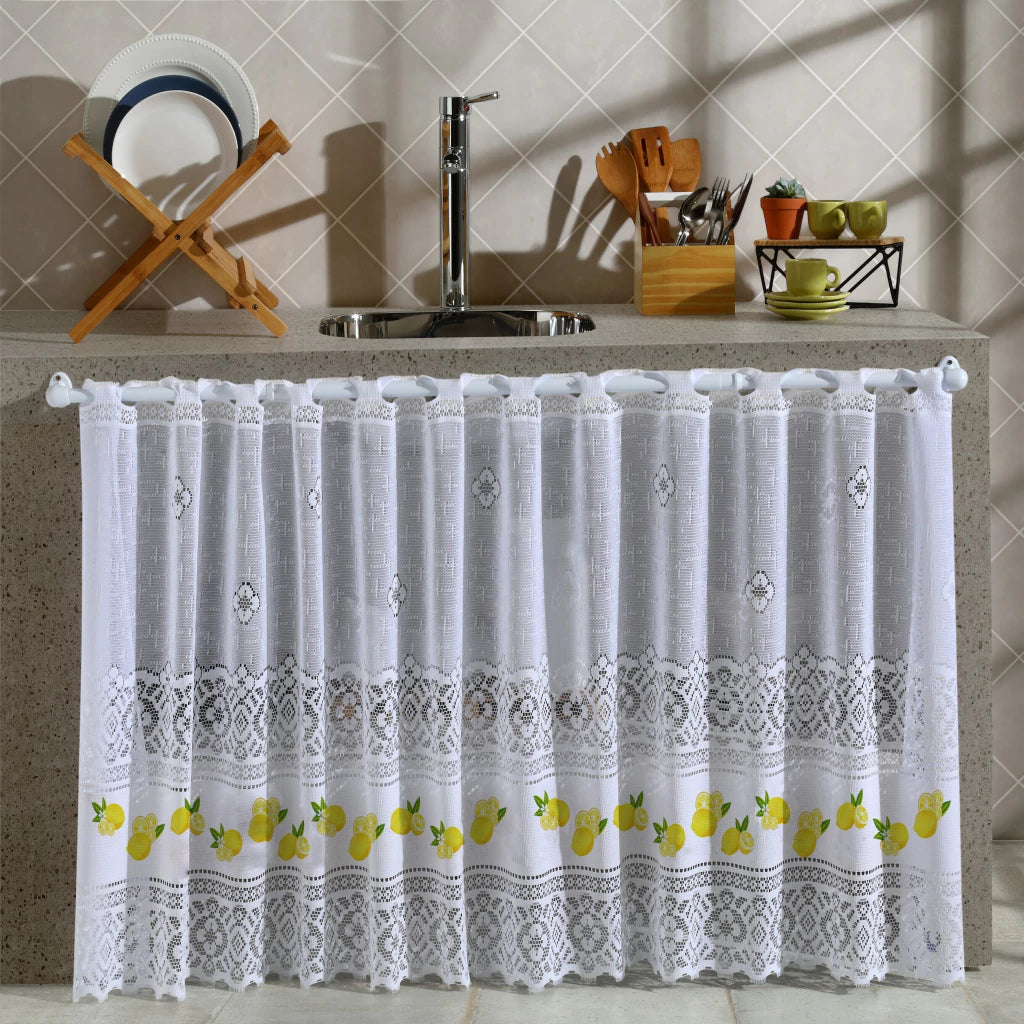 Cortina Valência 2,00 x 0,80 - Branco Limão Siciliano - Interlar