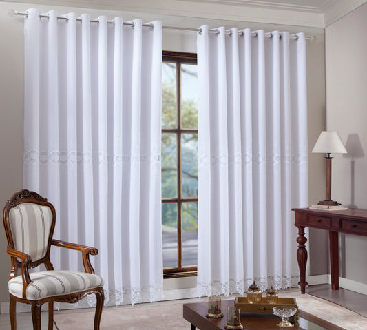 Cortina Dalila 4,00m x 2,60m - Branco - M&C Cortinas