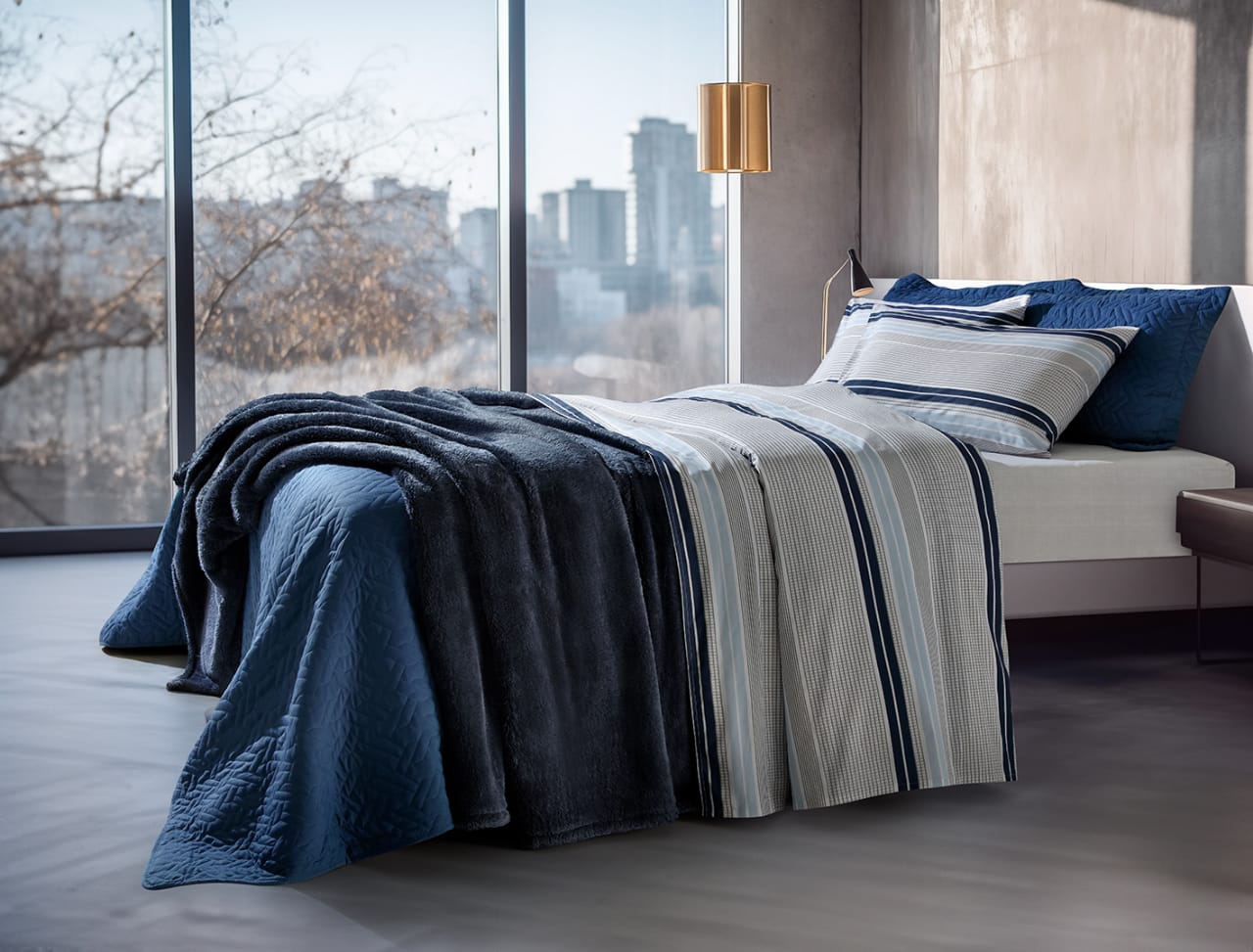 Jogo de Cama Home Design - 200 Fios - Casal - Corttex