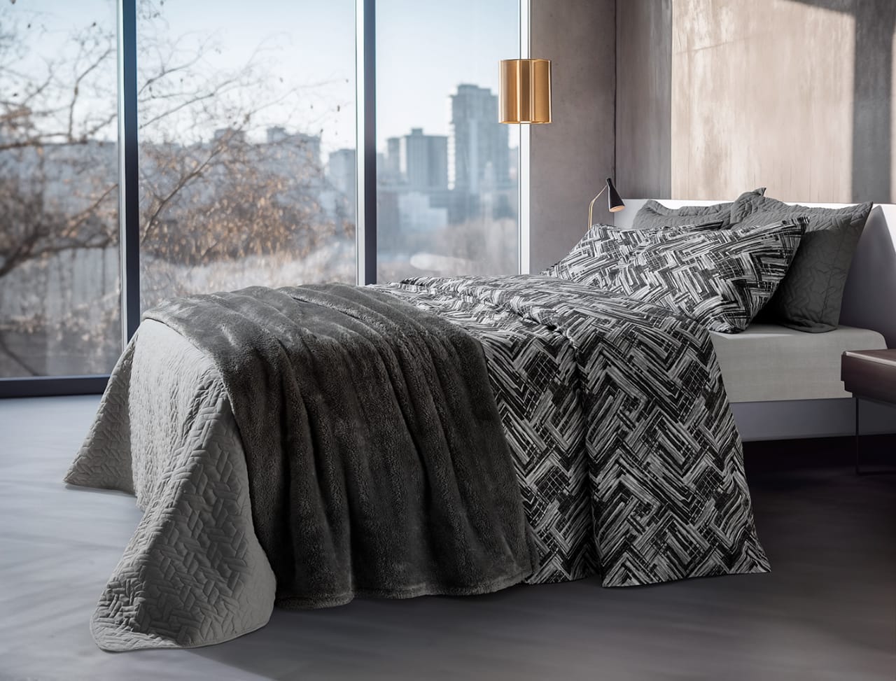Jogo de Cama Home Design - 200 Fios - Casal - Corttex