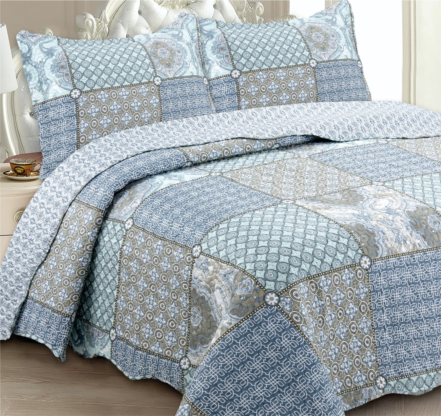 Kit Colcha Patchwork - Casal - Rozac