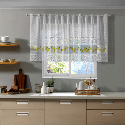 Cortina Valência 2,00 x 0,80 - Branco Limão Siciliano - Interlar