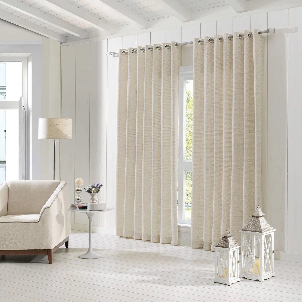 Cortina Translúcida Messina 3,00m x 2,50m - Bege - Döhler - Ms Tapeçaria