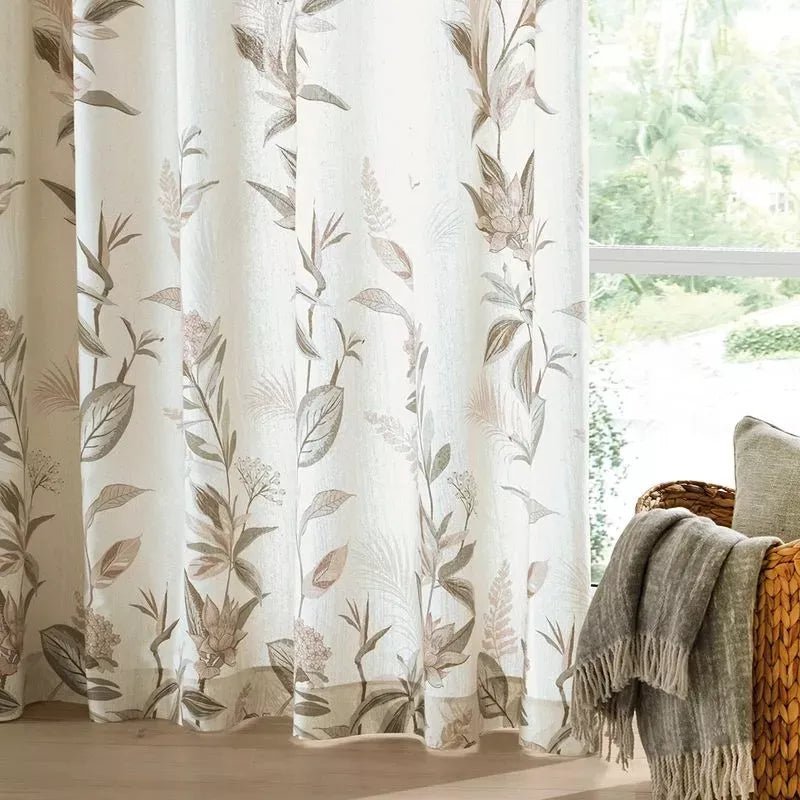 Cortina Translúcida Tais II 3,00m x 2,50m - Floral - Döhler - Ms Tapeçaria