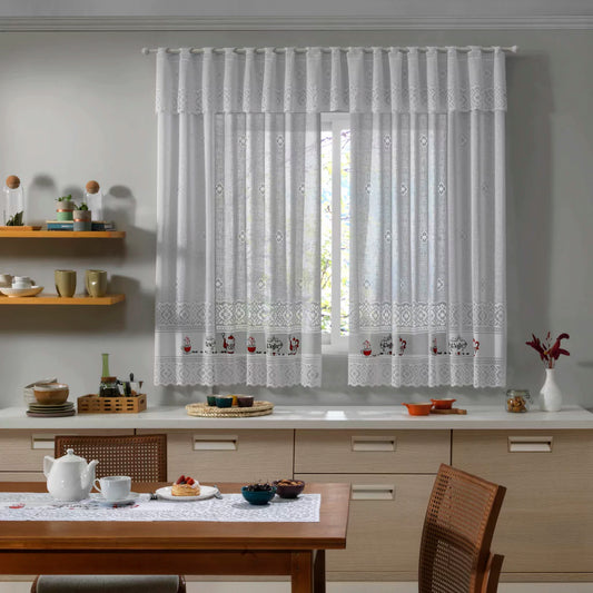 Cortina Valência 2,00m x 1,20m - Café Branco - Interlar