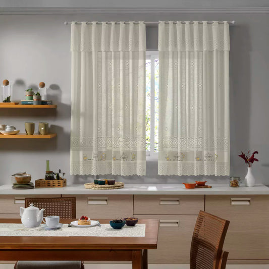 Cortina Valência 2,00m x 1,50m - Café Marfim - Interlar