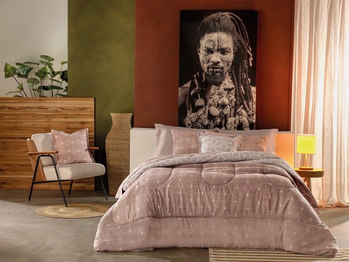 Jogo de Cama Diamante - 150 fios - King - Teka - Ms Tapeçaria