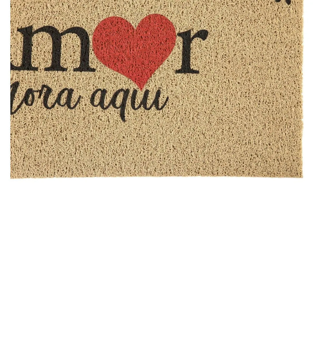 Tapete Capacho Vinil 40cm x 75cm - Amor Mora Aqui - Kapazi - Ms Tapeçaria