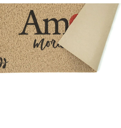 Tapete Capacho Vinil 40cm x 75cm - Amor Mora Aqui - Kapazi - Ms Tapeçaria