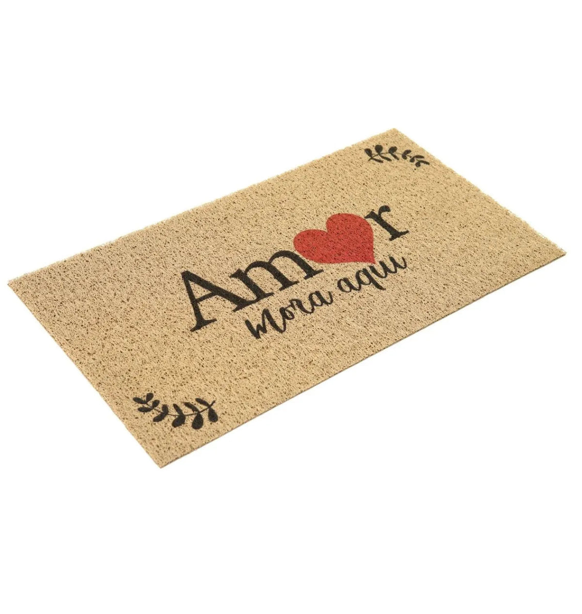Tapete Capacho Vinil 40cm x 75cm - Amor Mora Aqui - Kapazi - Ms Tapeçaria